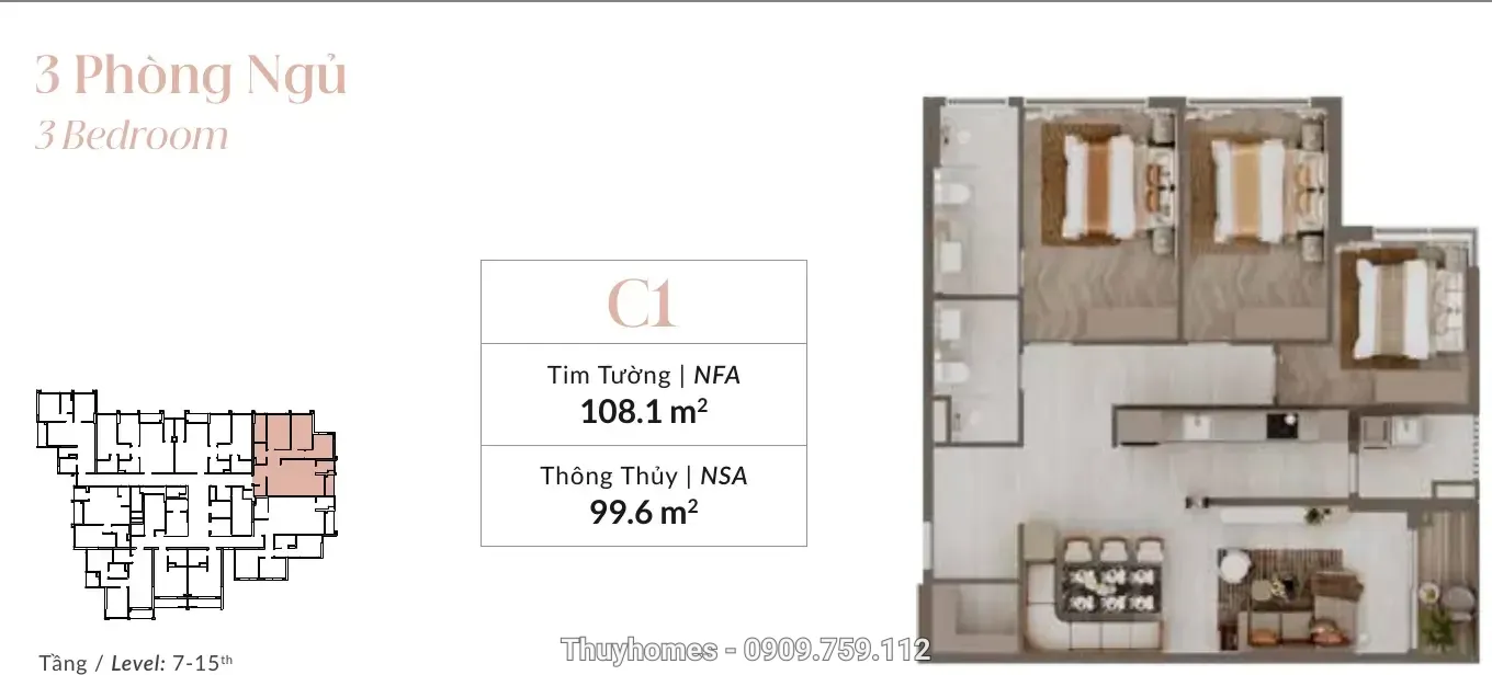 Căn 3PN The Westique Residences: Không gian sống cho gia đình tại khu Tây Sài Gòn